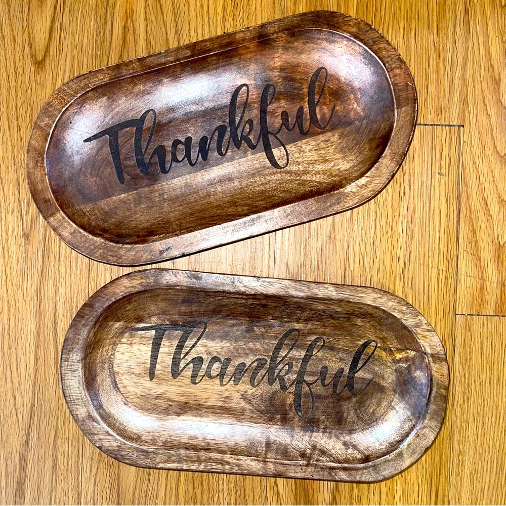 THANKFUL wooden trays